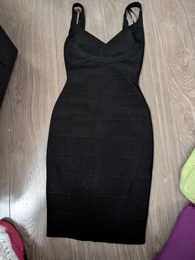 Black Babaton Bandage Dress Size Xxs Perfect Condition
